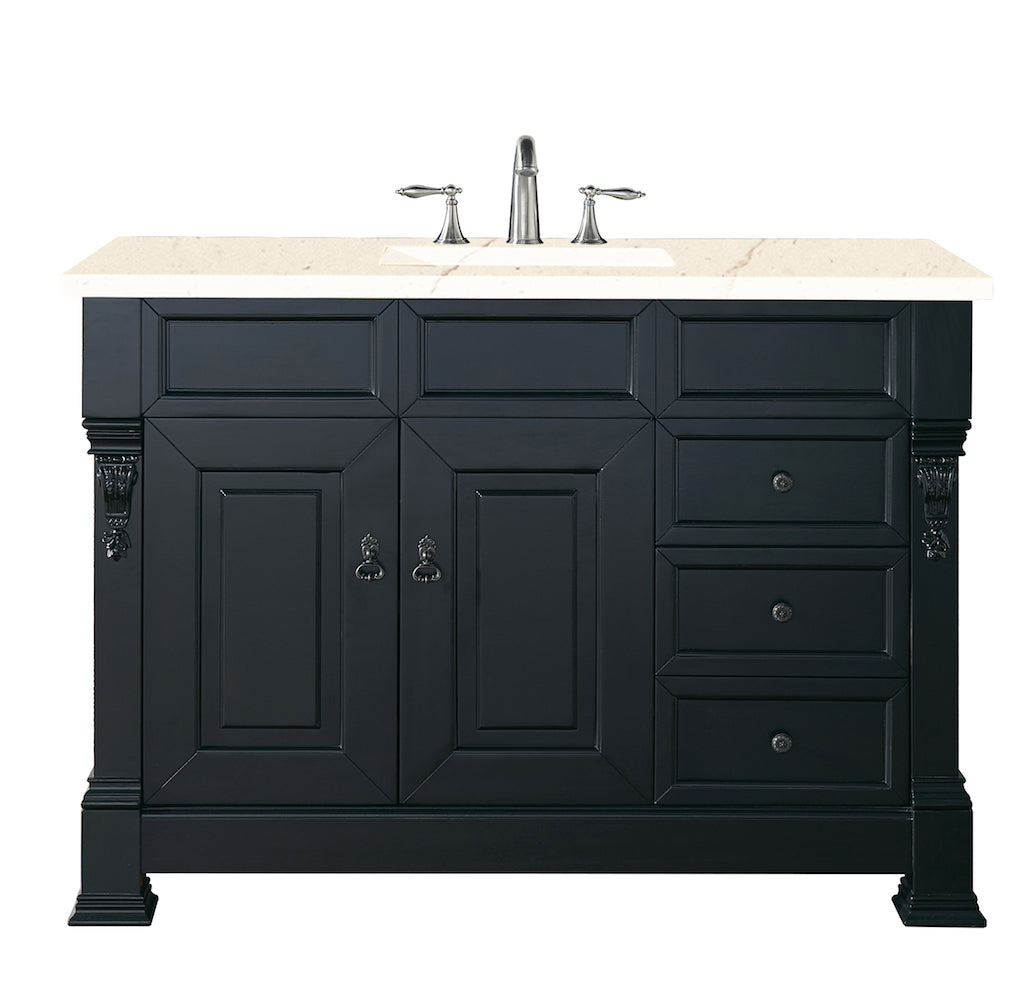 48" Brookfield Single Bathroom Vanity, Antique Black