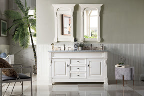 60" Brookfield Double Vanity Bathroom Vanity, Bright White