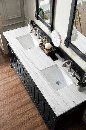 72" Brookfield Antique Black Double Bathroom Vanity, James Martin Vanities - vanitiesdepot.com