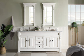 72" Brookfield Double Bathroom Vanity, Bright White