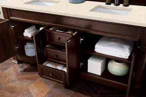 72" Brookfield Double Bathroom Vanity, Burnished Mahogany