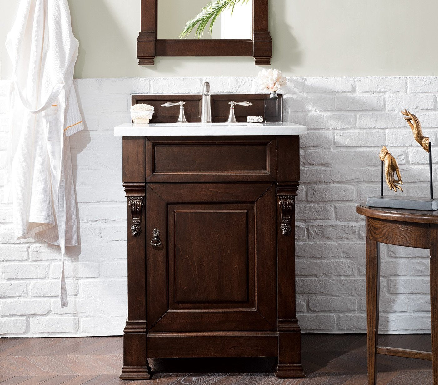 26" Brookfield Burnished Mahogany Single Bathroom Vanity, James Martin Vanities - vanitiesdepot.com