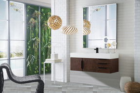 48" Mercer Island Single Sink Bathroom Vanity, Coffee Oak w/ Matte Black