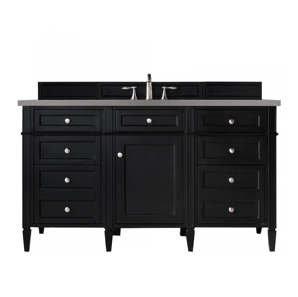 60" Brittany Single Bathroom Vanity, Black Onyx