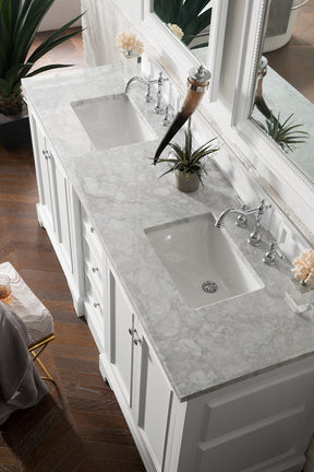 72" De Soto Double Sink Bathroom Vanity, Bright White