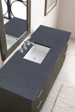 60" Metropolitan Single Sink Bathroom Vanity, Silver Oak