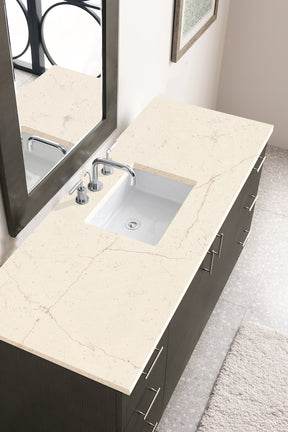 60" Metropolitan Single Sink Bathroom Vanity, Silver Oak