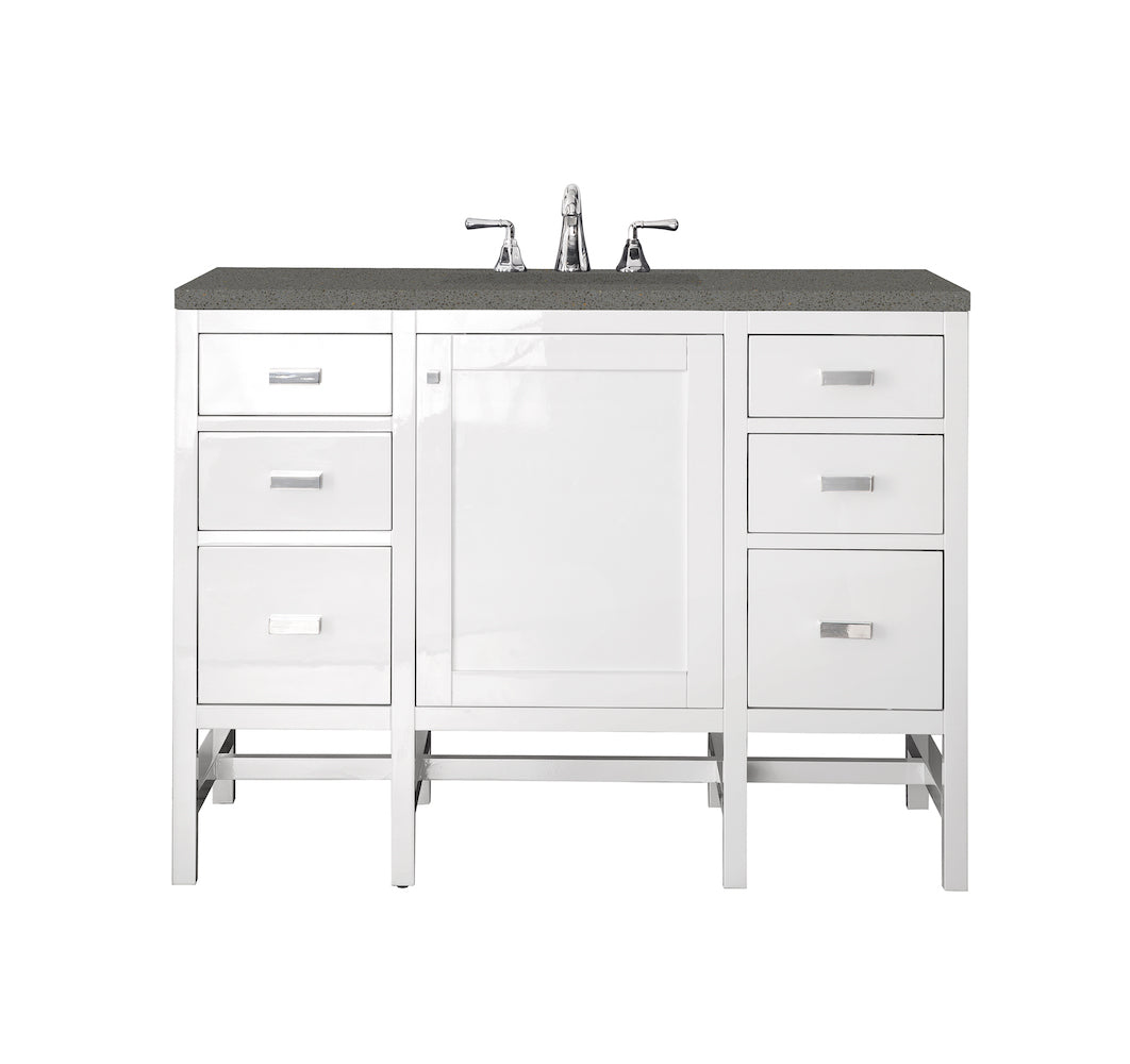 48" Addison Single Sink Bathroom Vanity, Glossy White