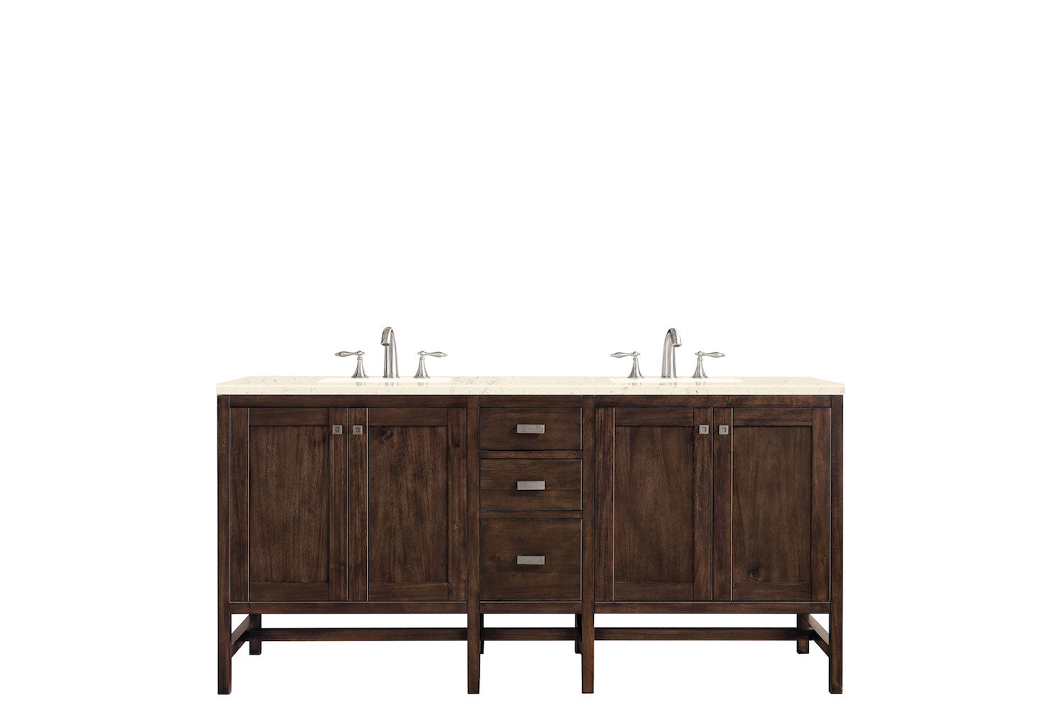 72" Addison Double Sink Bathroom Vanity, Mid Century Acacia