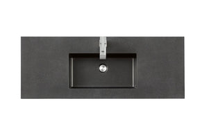 47.3" Milan Single Sink Bathroom Vanity, Modern Grey, Glossy White Base w/ Black Top